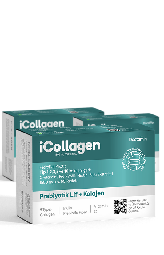 3 Kutu iCollagen® Tablet 5 Tip Kolajen + Prebiyotik
