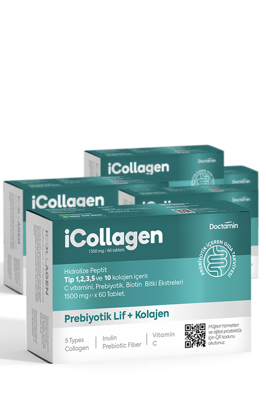 5 Kutu iCollagen® Tablet 5 Tip Kolajen + Prebiyotik