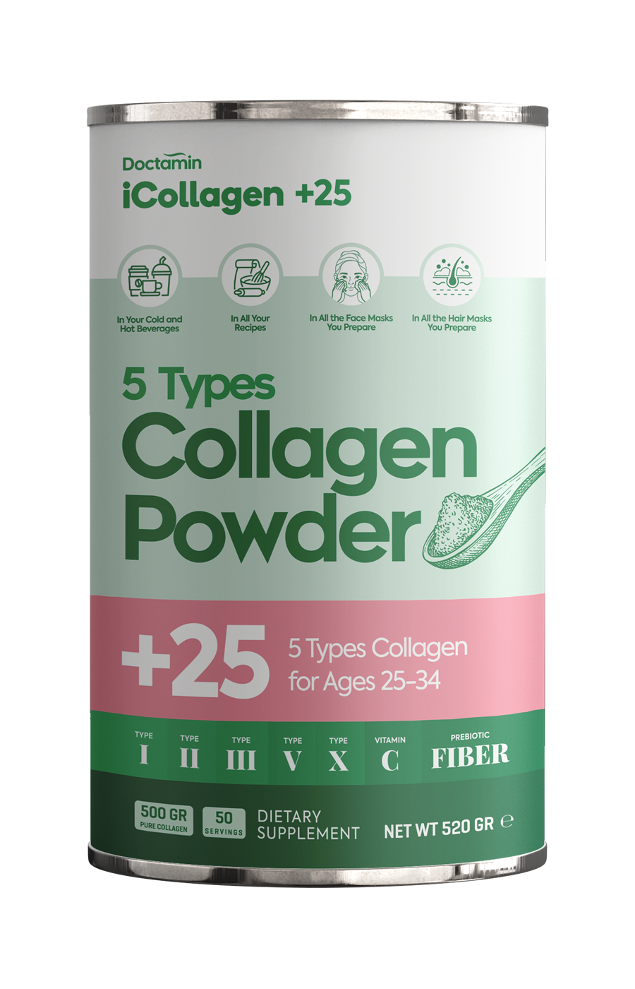iCollagen® 25+ Prebiyotikli %100 Saf Ve Doğal Hidrolize Kolajen Peptitler