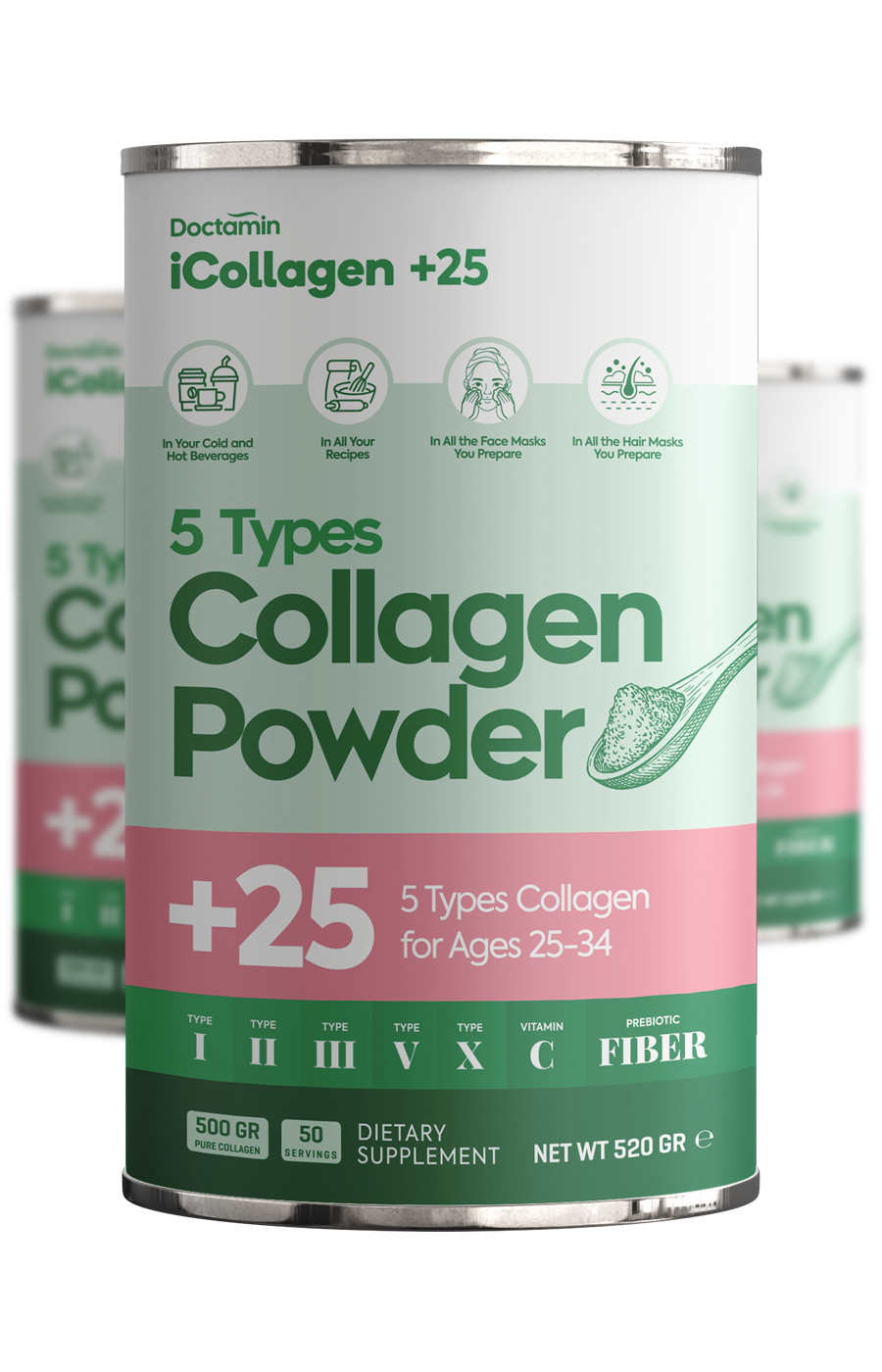 3 Kutu iCollagen® 25+ Prebiyotikli %100 Saf Ve Doğal Hidrolize Kolajen Peptitler