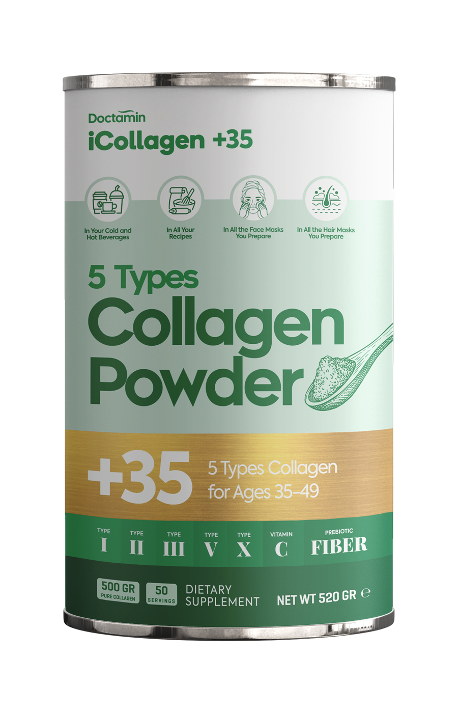 iCollagen® 35+ Prebiyotikli %100 Saf Ve Doğal Hidrolize Kolajen Peptitler