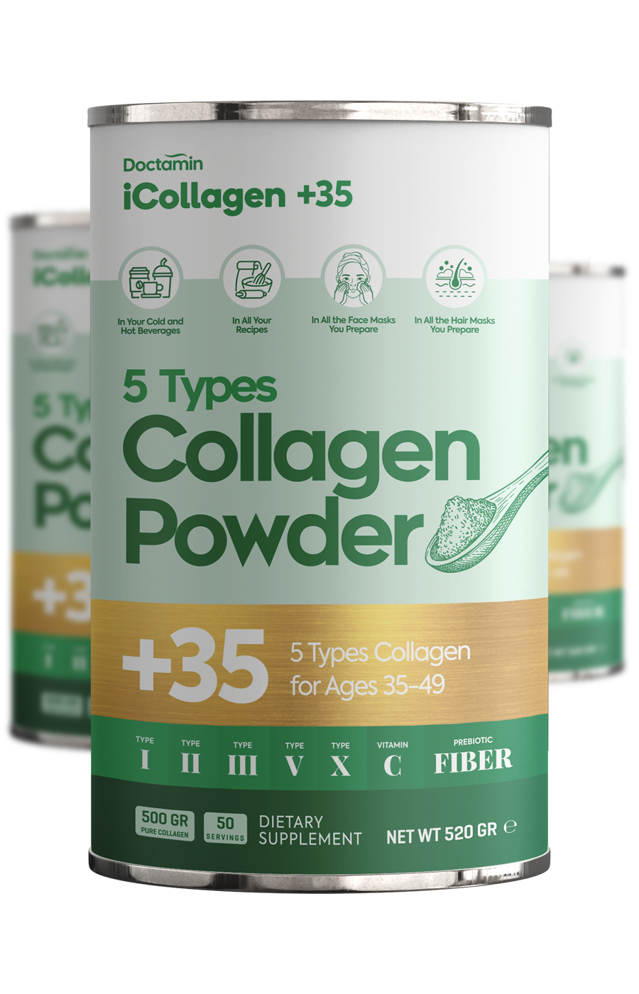 3 Kutu iCollagen® 35+ Prebiyotikli %100 Saf Ve Doğal Hidrolize Kolajen Peptitler
