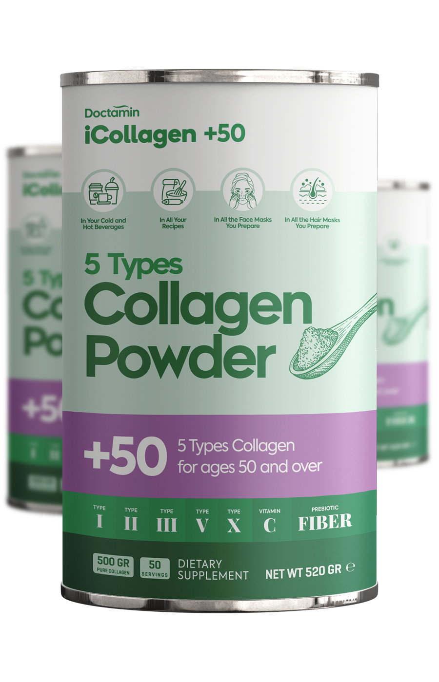 3 Kutu iCollagen® 50+ Prebiyotikli %100 Saf Ve Doğal Hidrolize Kolajen Peptitler